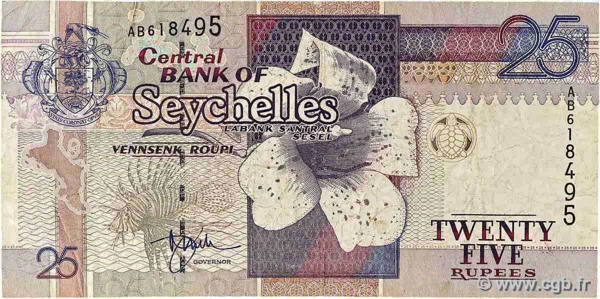 25 Rupees SEYCHELLES  1998 P.37a B+