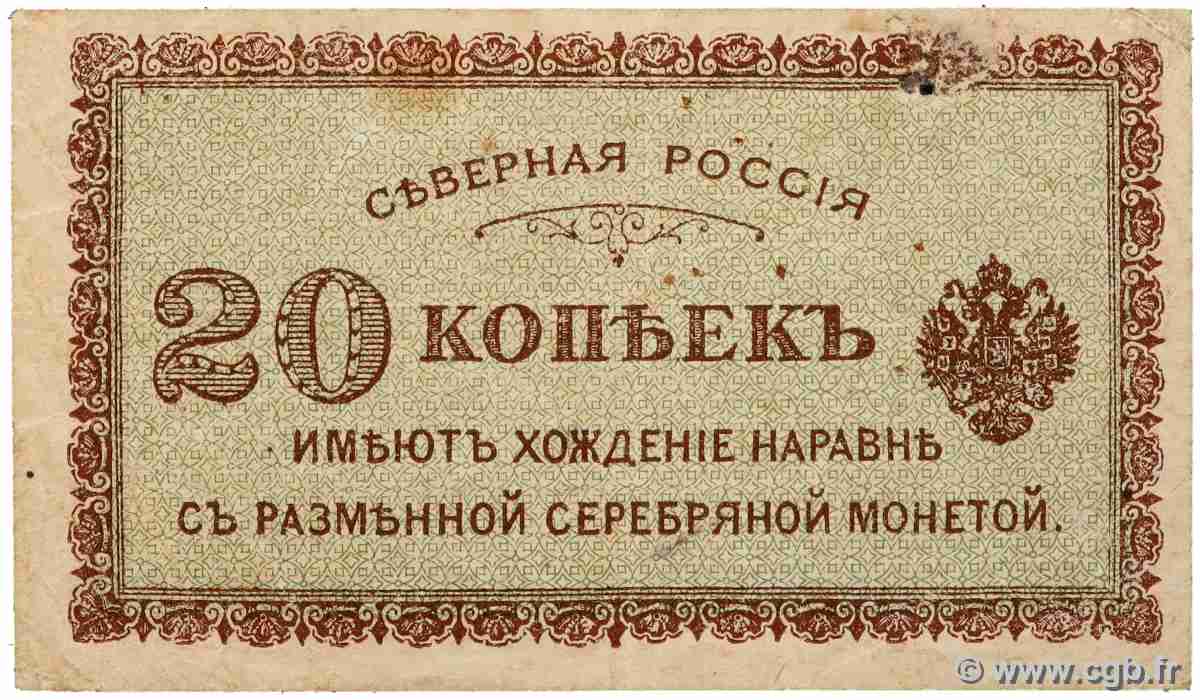 20 Kopecks RUSSIA  1919 PS.0132 F+