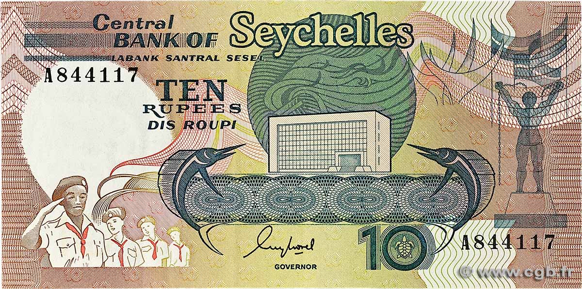 10 Rupees SEYCHELLES  1989 P.32 TTB+