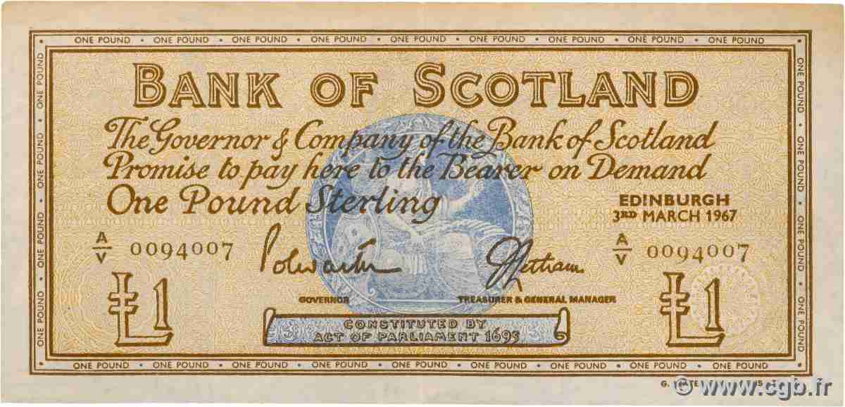1 Pound SCOTLAND  1967 P.105b VF