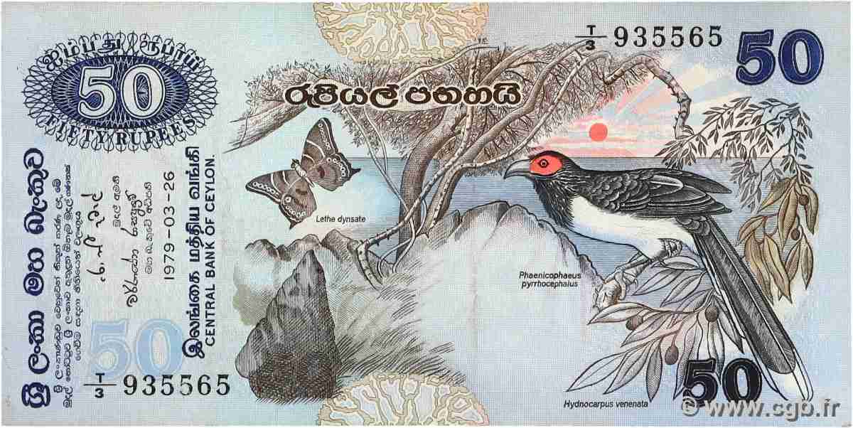 50 Rupees CEYLON  1979 P.087a VF