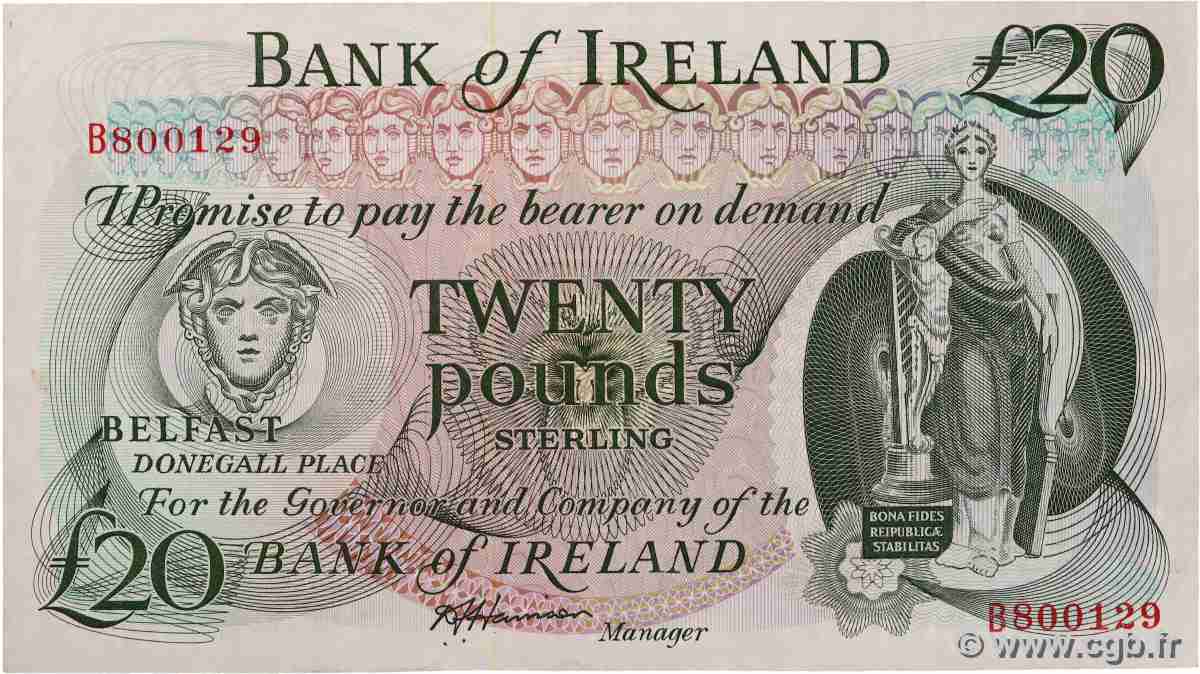 20 Pounds NORTHERN IRELAND  1984 P.067Ab VF-