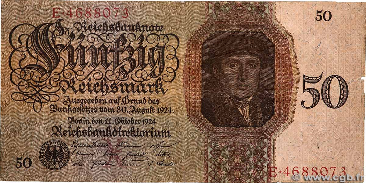 50 Reichsmark GERMANY  1924 P.177 F