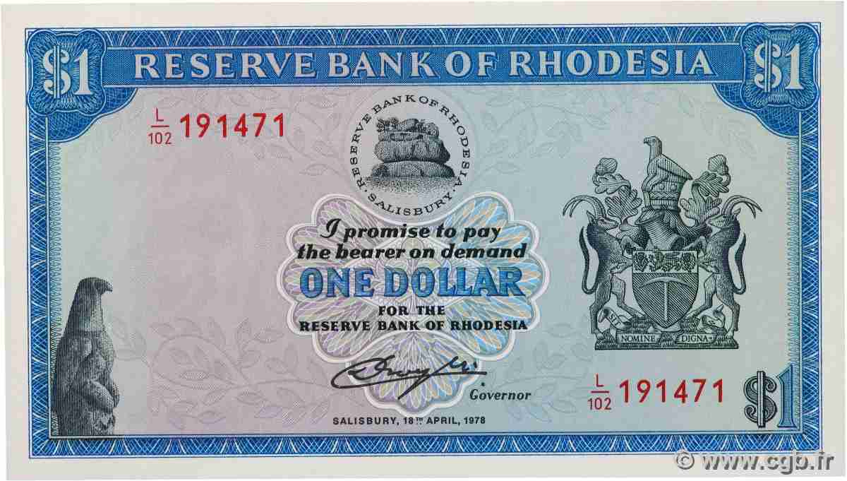 1 Dollar RHODESIA  1978 P.34c UNC-