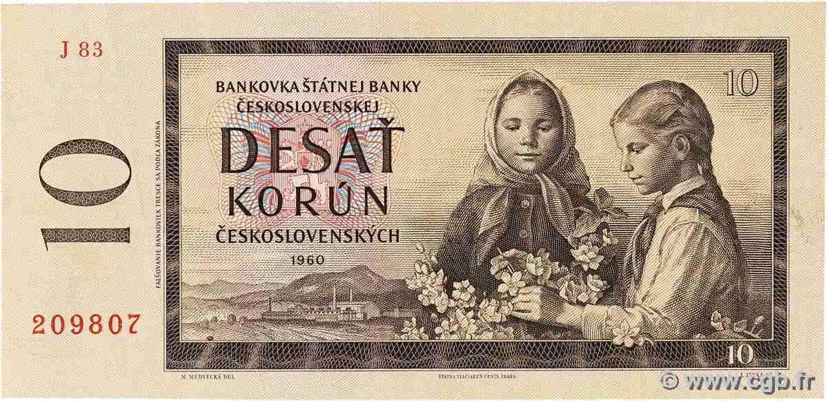 10 Korun TCHÉCOSLOVAQUIE  1960 P.088d TTB+