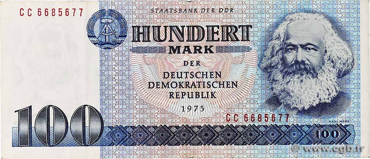100 Mark ALLEMAGNE RÉPUBLIQUE DÉMOCRATIQUE  1975 P.31b TTB+