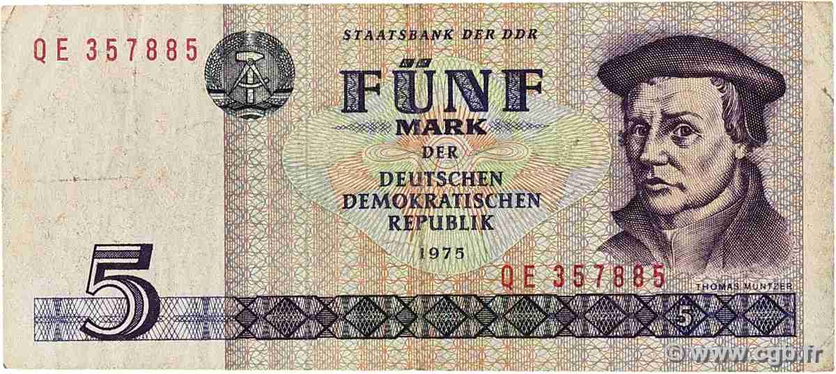 5 Mark GERMAN DEMOCRATIC REPUBLIC  1975 P.27b F