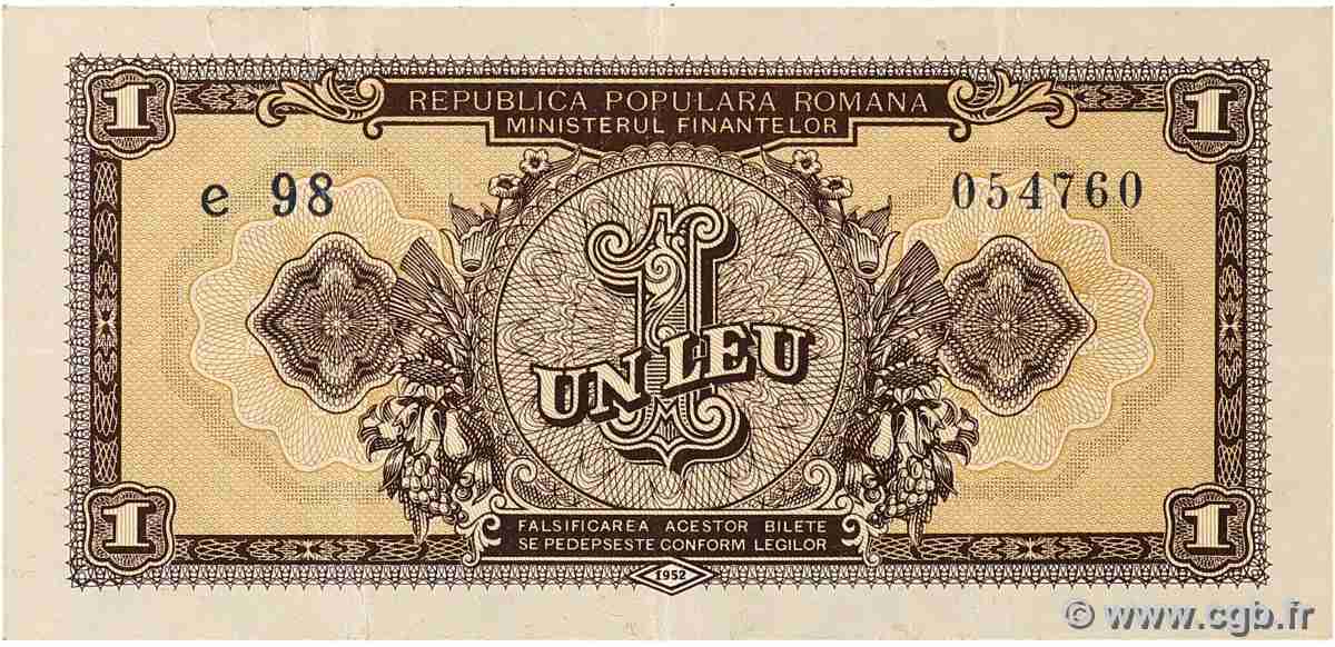 1 Leu ROUMANIE  1952 P.081b TTB+