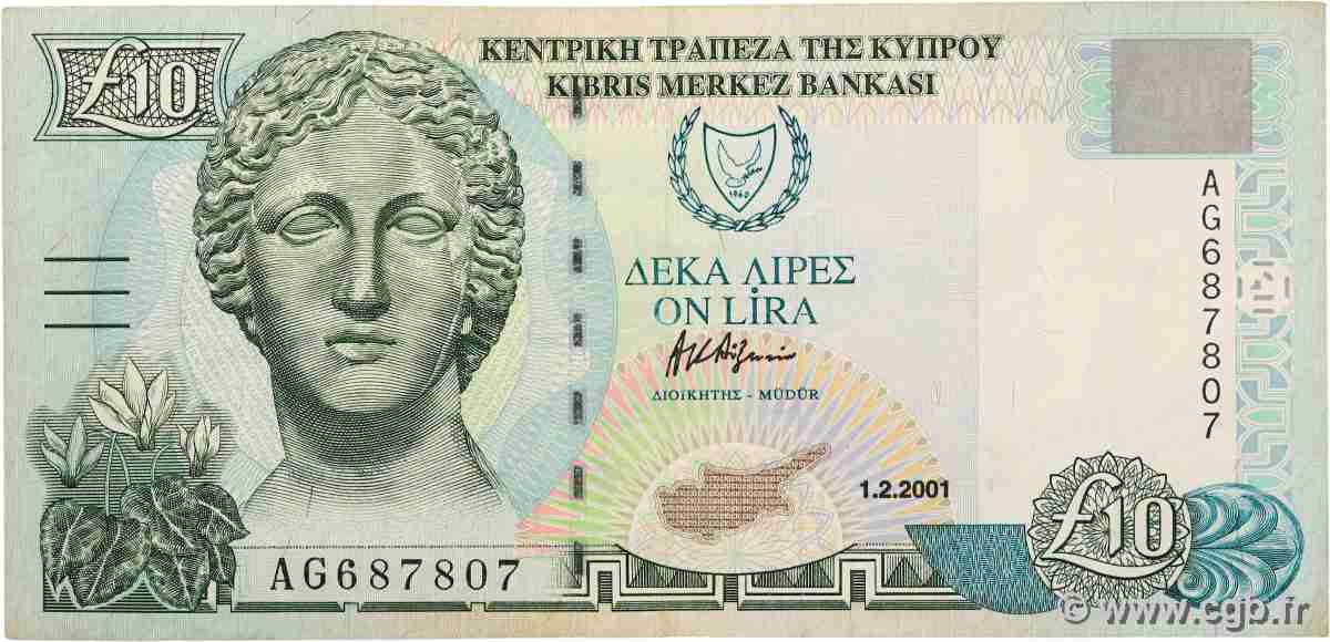 10 Pounds CHYPRE  2001 P.62 TTB