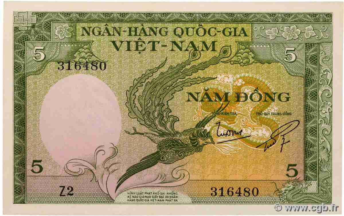 5 Dong VIET NAM SOUTH  1955 P.02a UNC-