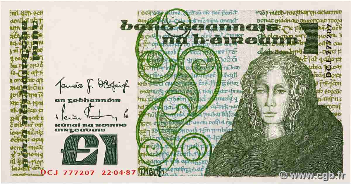 1 Pound IRELAND REPUBLIC  1987 P.070c UNC
