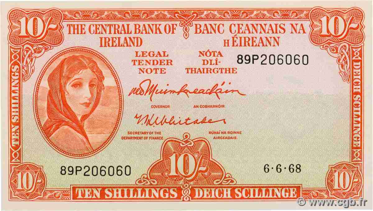 10 Shillings IRELAND REPUBLIC  1968 P.063a UNC