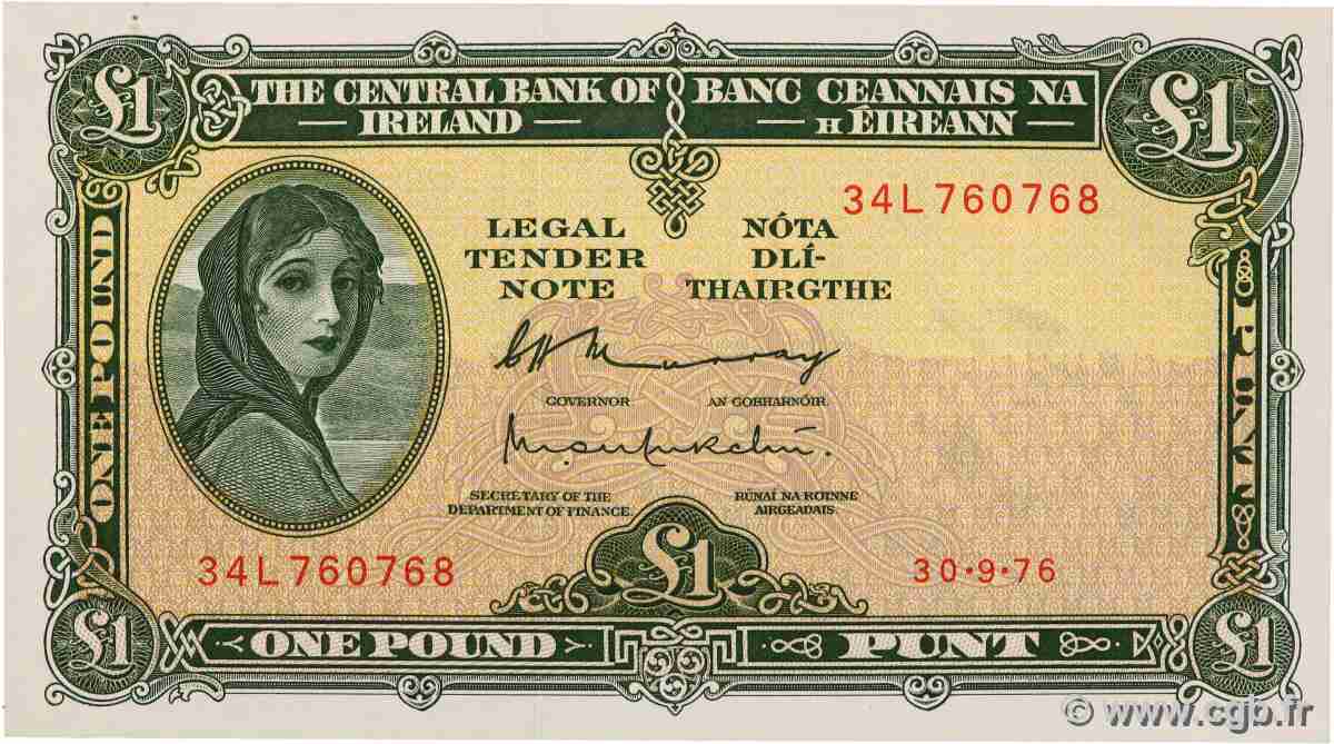 1 Pound IRELAND REPUBLIC  1976 P.064d UNC