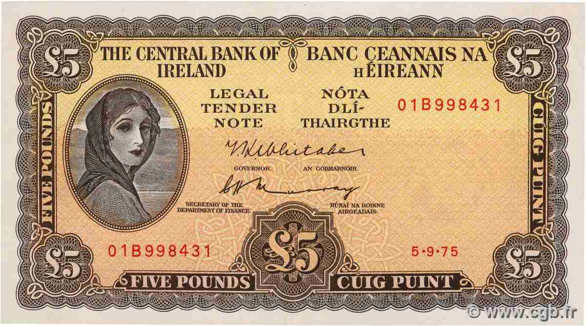 5 Pounds IRELAND REPUBLIC  1975 P.065c VF+