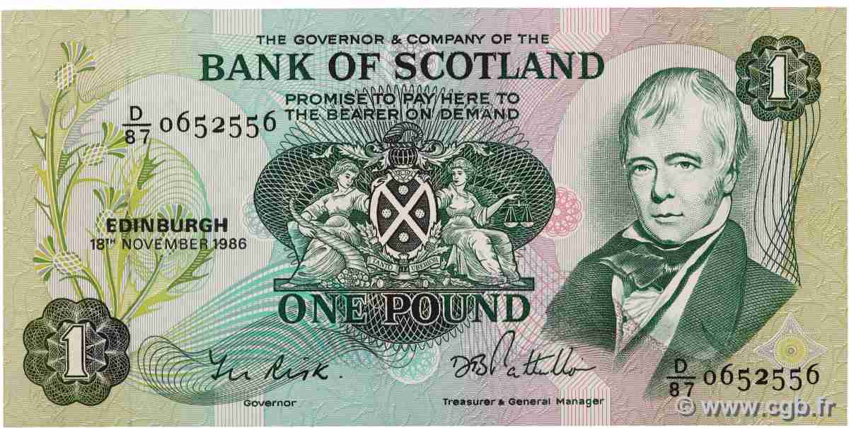 1 Pound SCOTLAND  1986 P.111f UNC-