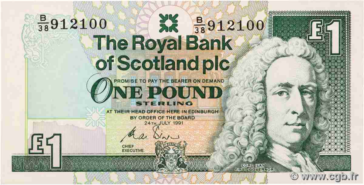 1 Pound SCOTLAND  1991 P.351b UNC-