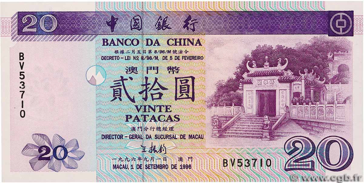 20 Patacas MACAU  1996 P.091a UNC