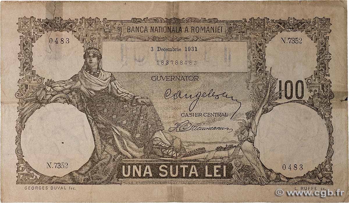100 Lei ROMANIA  1931 P.033 F