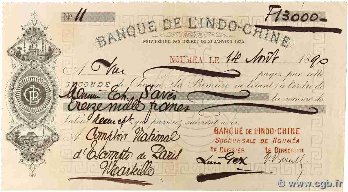 13000 Francs FRANCE regionalism and miscellaneous Marseille 1890 DOC.Chèque VF+