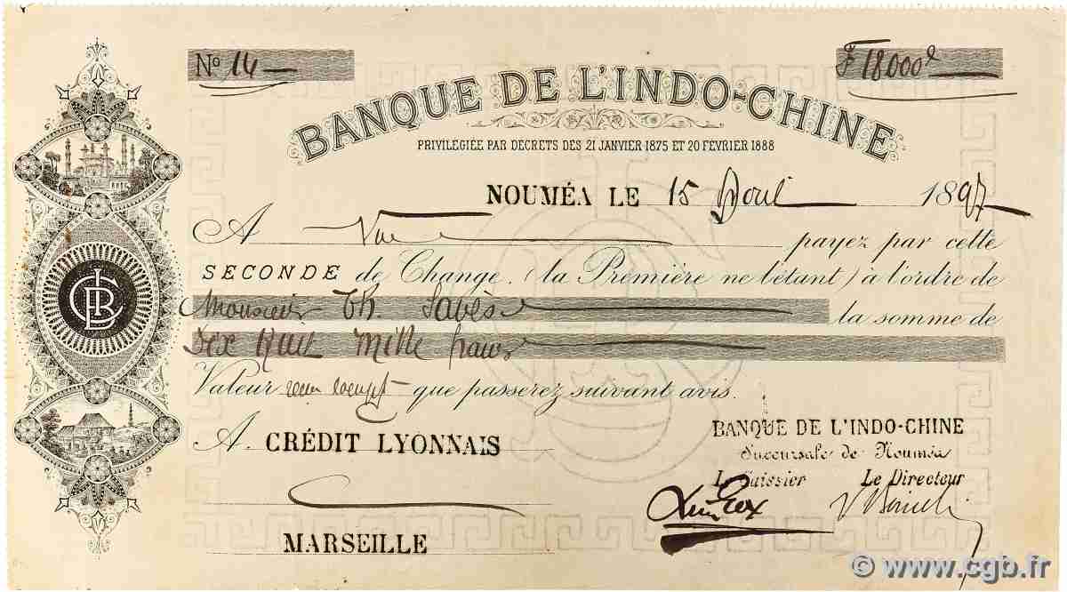 18000 Francs FRANCE regionalism and miscellaneous Marseille 1897 DOC.Chèque VF+