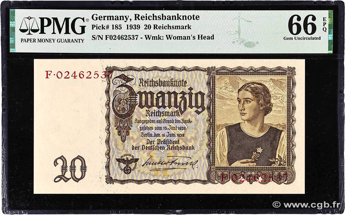 20 Reichsmark GERMANIA  1939 P.185 FDC