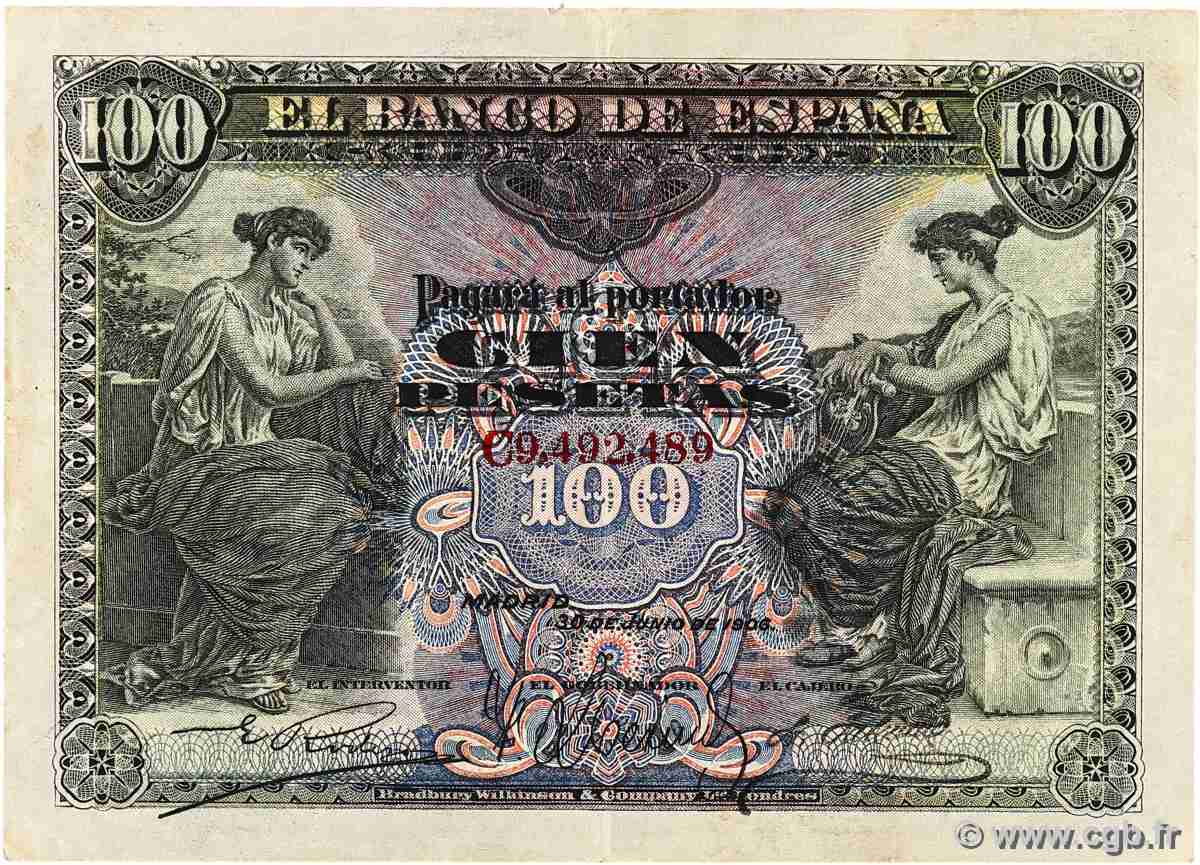 100 Pesetas ESPAGNE  1906 P.059a TTB+