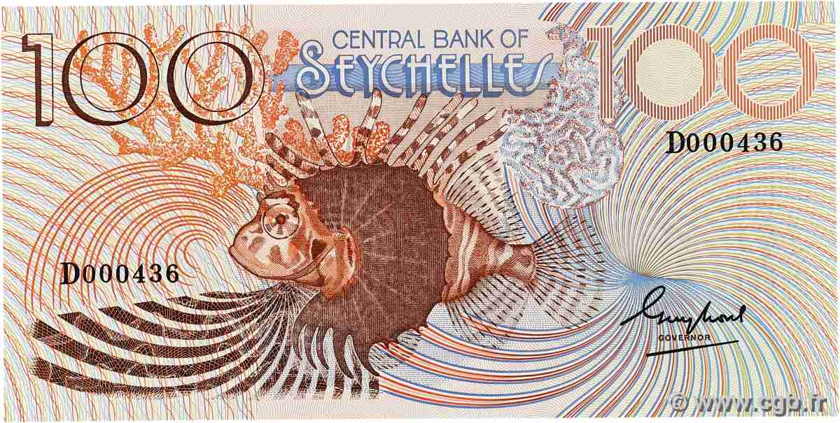 100 Rupees Petit numéro SEYCHELLES  1980 P.31a NEUF