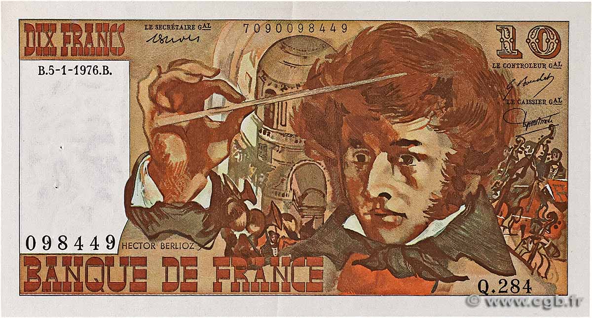 10 Francs BERLIOZ FRANKREICH  1976 F.63.17 fVZ
