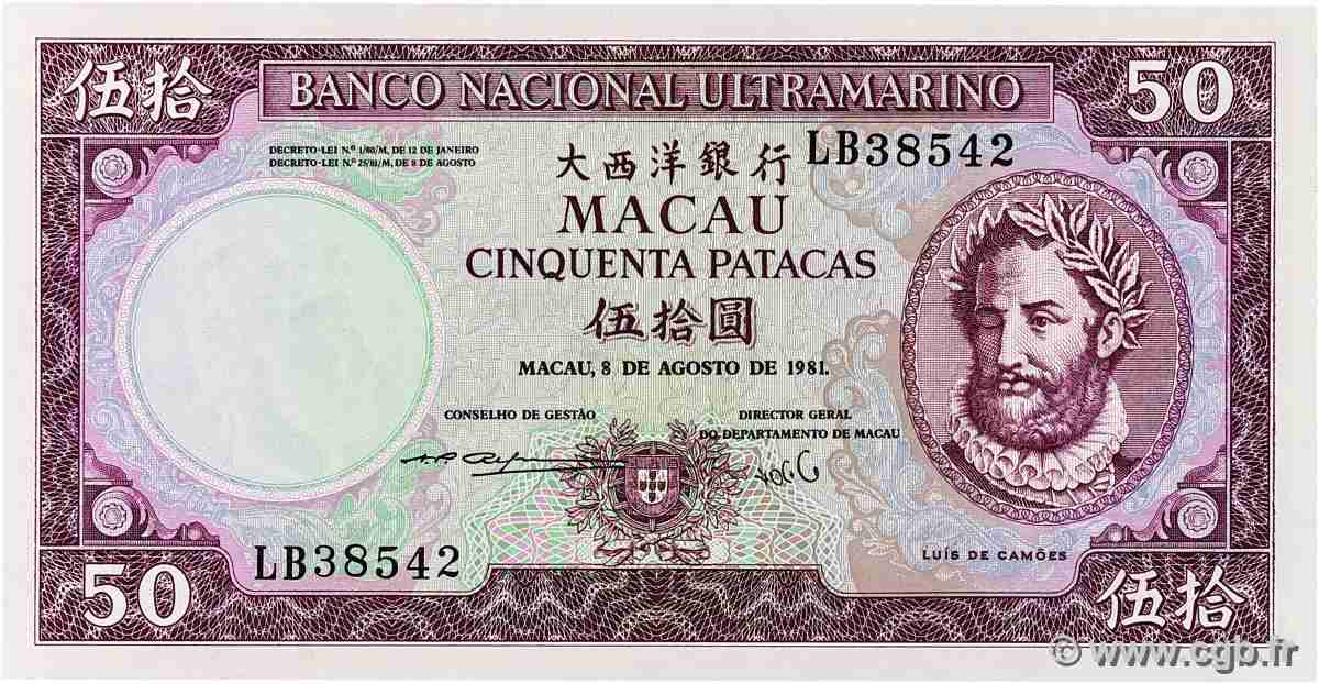 50 Patacas MACAO  1981 P.060b NEUF