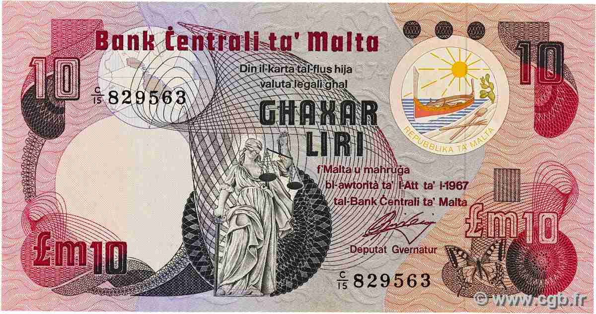 10 Liri MALTE  1979 P.36a TTB+