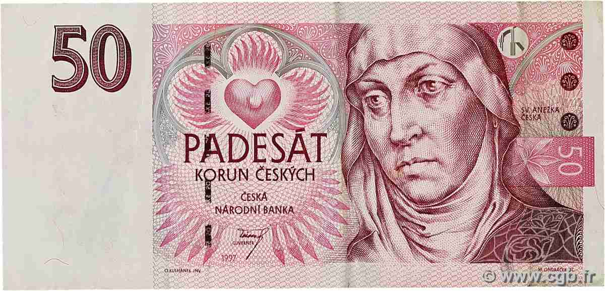 50 Korun CZECH REPUBLIC  1997 P.17 VF