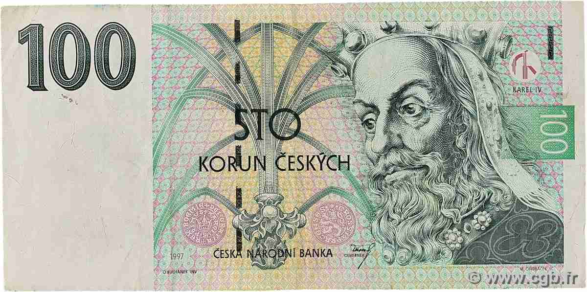 100 Korun CZECH REPUBLIC  1997 P.18 VF