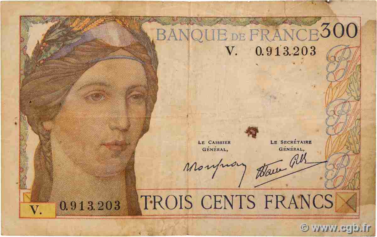 300 Francs FRANCE  1939 F.29.03 VG
