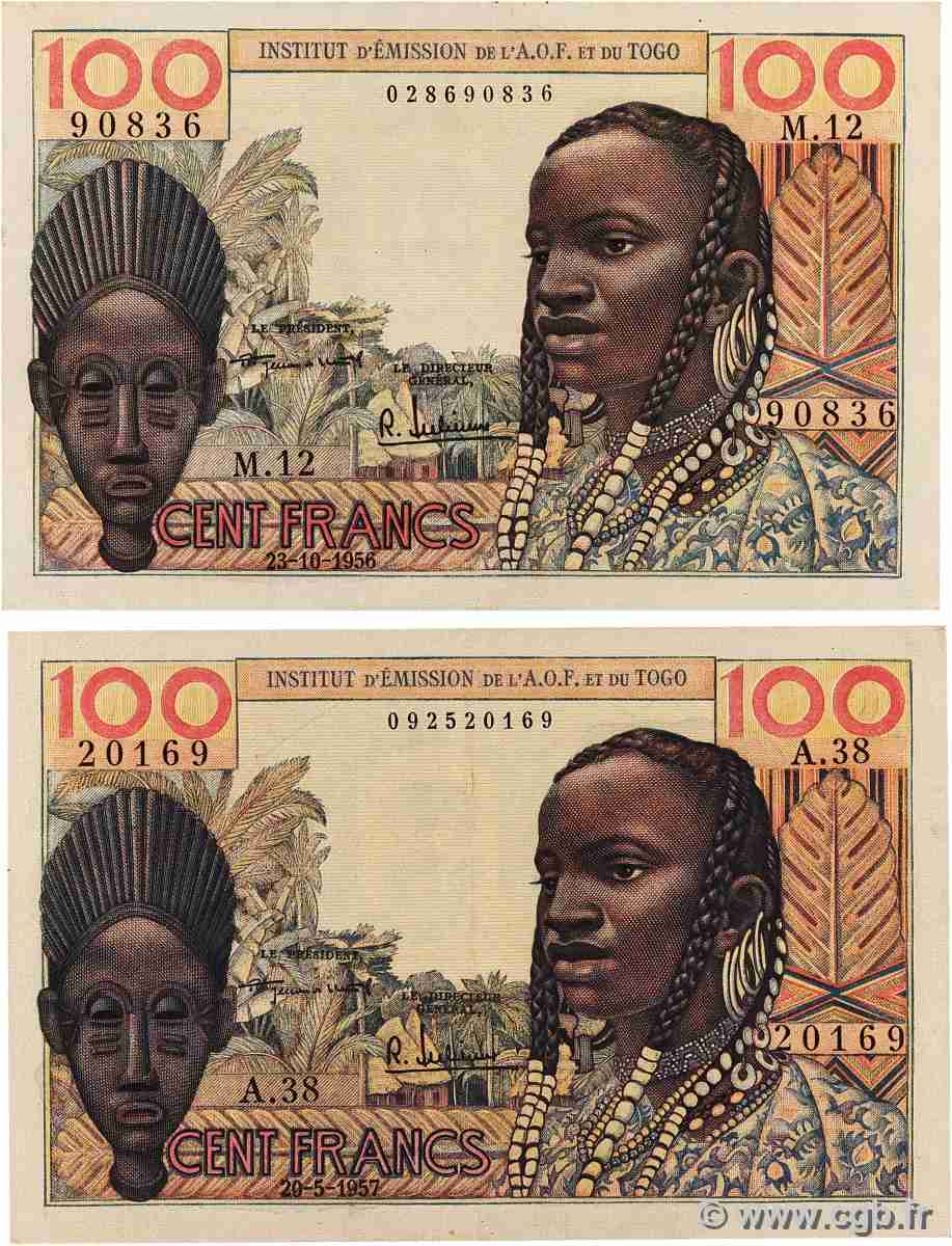 100 Francs Lot FRENCH WEST AFRICA  1956 P.46 q.SPL
