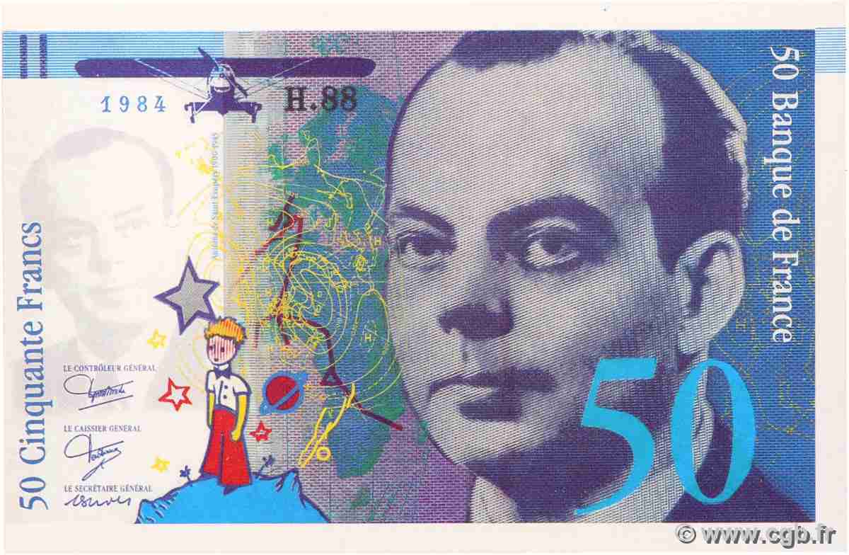 50 Francs SAINT-EXUPÉRY Épreuve FRANCE  1984 NE.1989 NEUF