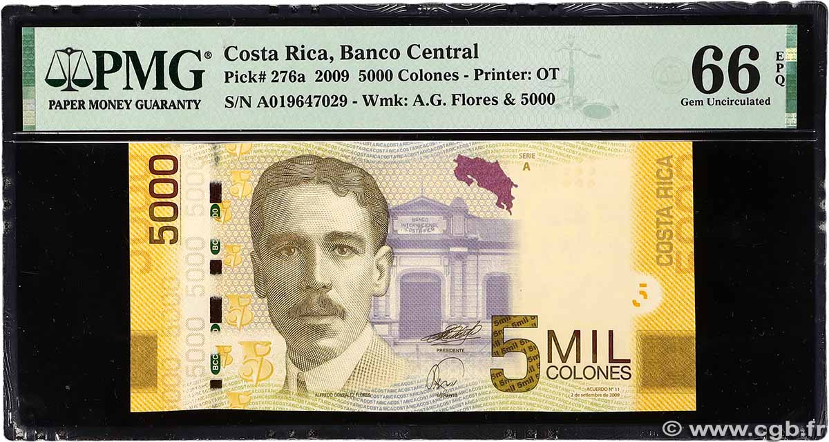 5000 Colones COSTA RICA  2009 P.276a NEUF