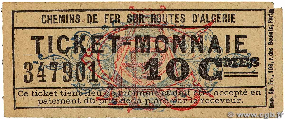 10 Centimes ALGÉRIE Cfra 1920 K.278 TTB