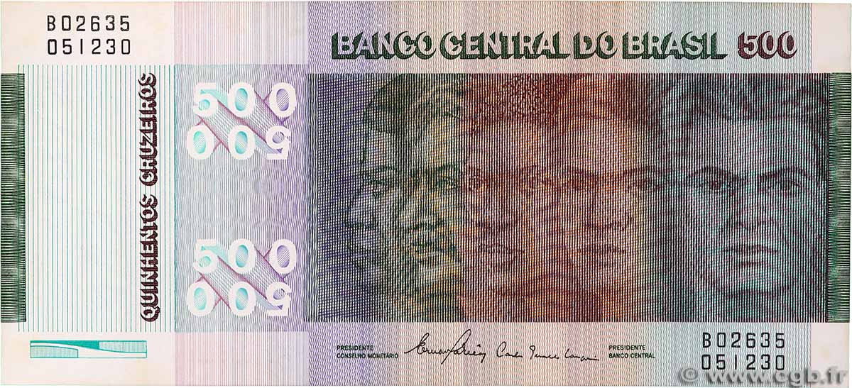 500 Cruzeiros Commémoratif BRASILE  1980 P.196Ac q.FDC