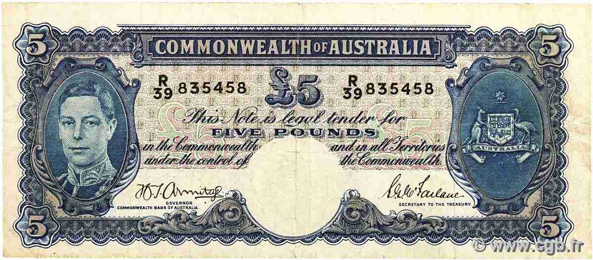 5 Pounds AUSTRALIEN  1941 P.27b S