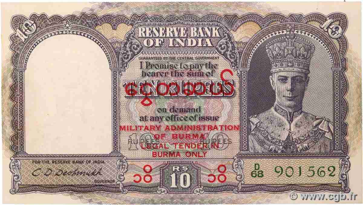 10 Rupees BURMA (VOIR MYANMAR)  1945 P.28 AU