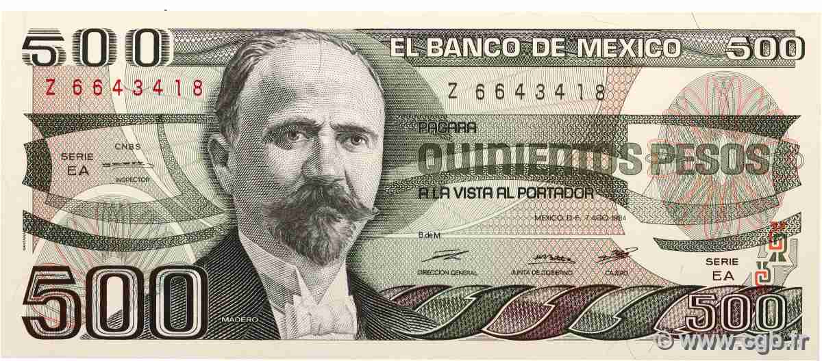 500 Pesos MEXIQUE  1984 P.079b NEUF