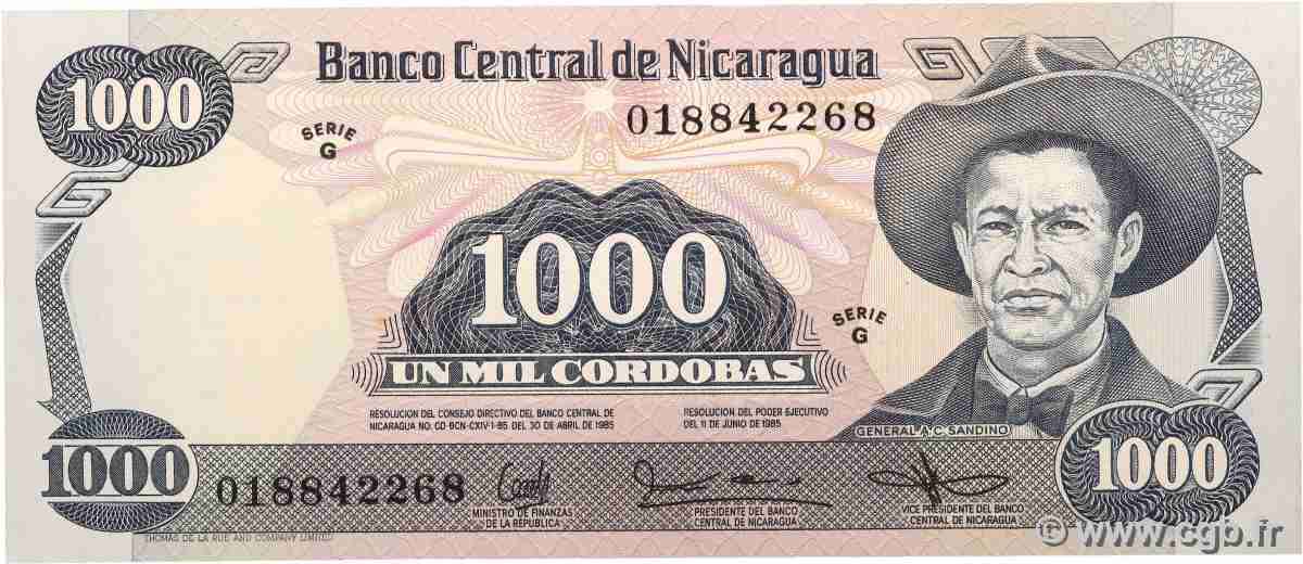 1000 Cordobas NICARAGUA  1987 P.145a SC+