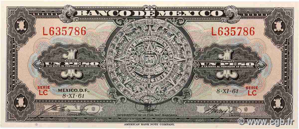 1 Peso MEXICO  1961 P.059h UNC