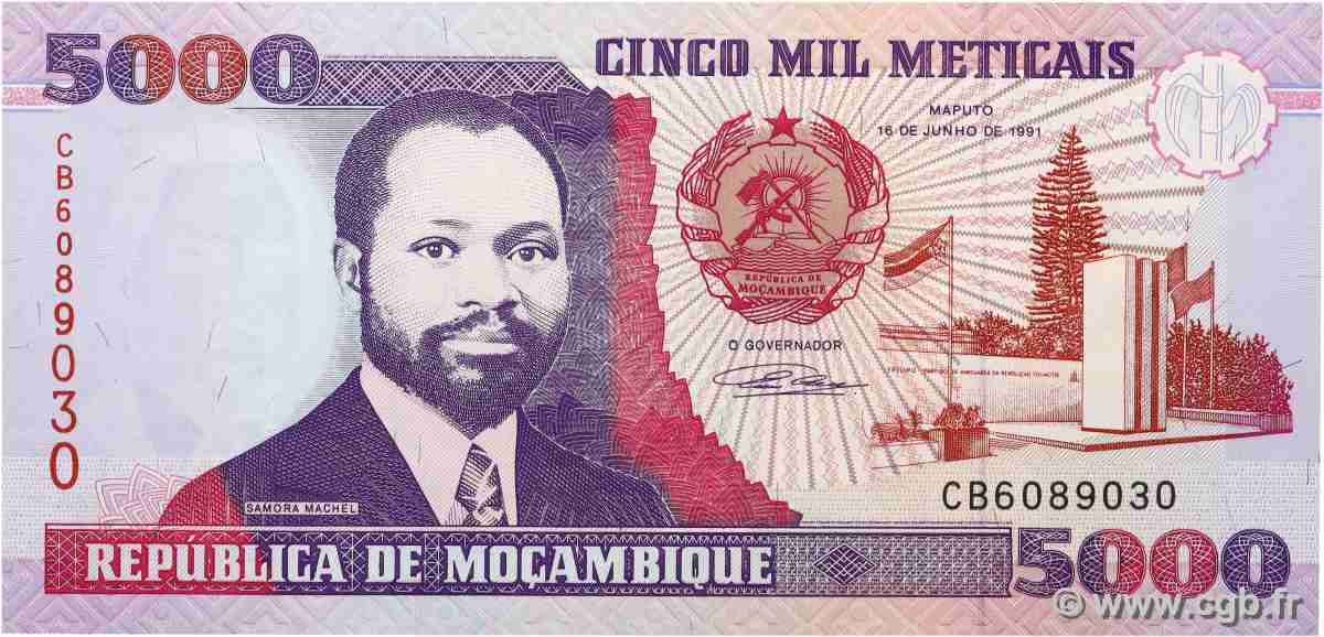 5000 Meticais MOZAMBIK  1991 P.136 fST+