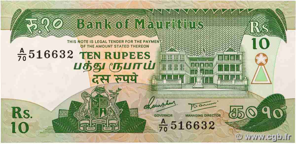 10 Rupees ÎLE MAURICE  1985 P.35b NEUF