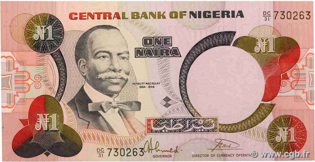 1 Naira NIGERIA  1984 P.23b FDC