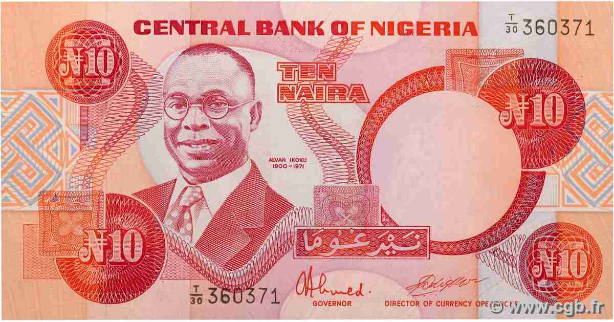 10 Naira NIGERIA  1984 P.25d NEUF