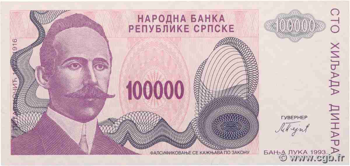 100000 Dinara BOSNIE HERZÉGOVINE  1993 P.152a NEUF