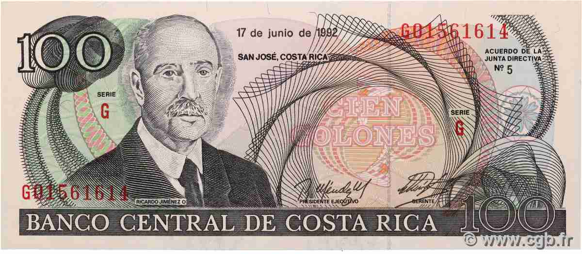 100 Colones COSTA RICA  1992 P.258 NEUF