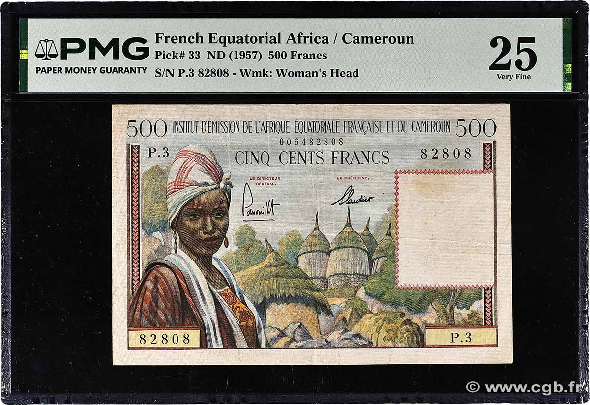 500 Francs type 1957 IE AFRIQUE ÉQUATORIALE FRANÇAISE  1957 A.142a SS